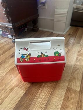 Hello Kitty Red and White Toy Carry Cooler with Bicycle Graphic
